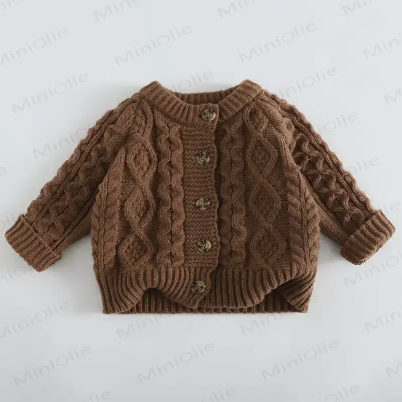 Gerippt Strickjacke mit Knöpfen für Baby und Kleinkind - Kaffee - 6-7J - image 8