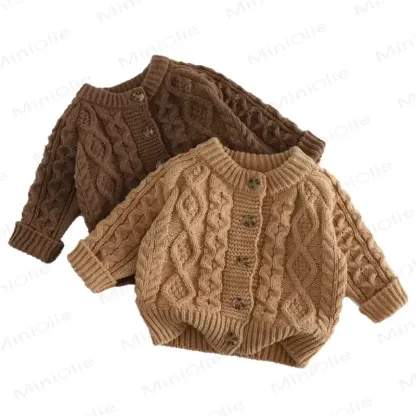 Gerippt Strickjacke mit Knöpfen für Baby und Kleinkind - image 10