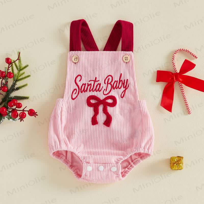 SANTA BABY Baby Mädchen Bodysuit mit Schleife , Gerippt Cord, Rosa - image 1