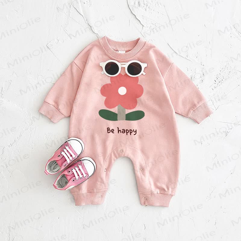 BE HAPPY Strampler Baby Blume Rosa - Rosa - 2-3J - image 1