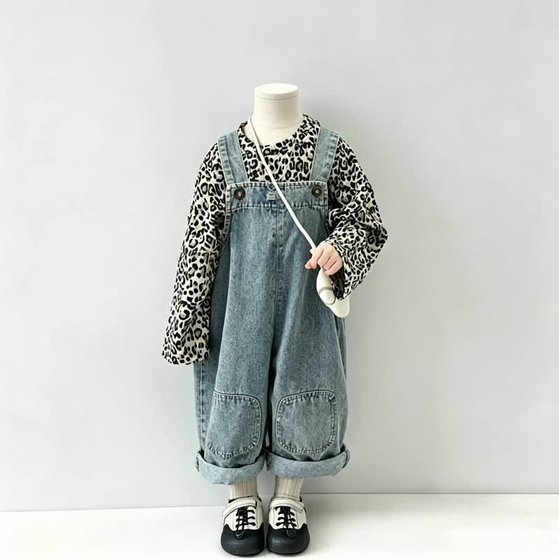 Kleinkind aus Blau Denim mit Overalls - image 2