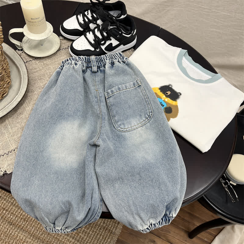 Kleinkind Blau Graffiti- Denim - Hose - image 2