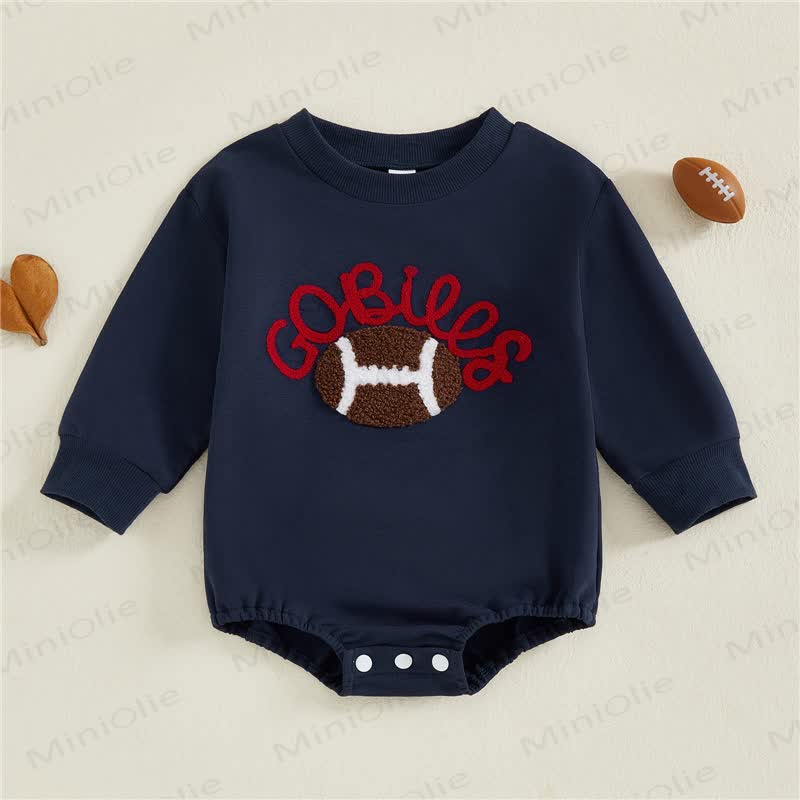 GO BILLS Baby Jungen Bodysuit mit Marineblau Football-Patch und langen Ärmeln - image 1