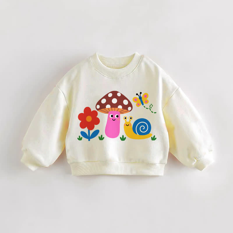 Baby Kleinkind Sweatshirt mit Tier und Pflanze in Creme - Creme - 3-5J - image 1