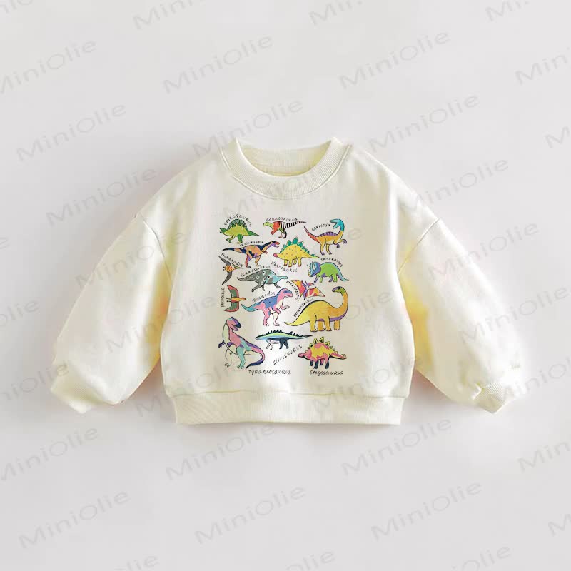Baby Kleinkind Dinosaurier Sweatshirt - Creme - 3-5J - image 1