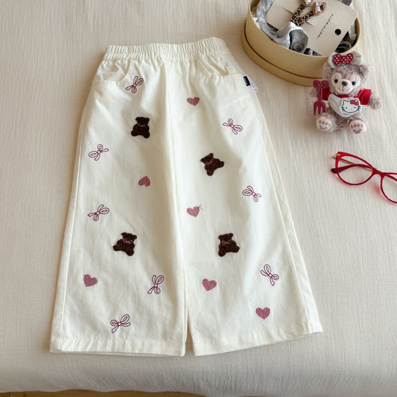 Kleinkind Mädchen Schleife mit Tier Hose - Beige - 8-9J - image 2