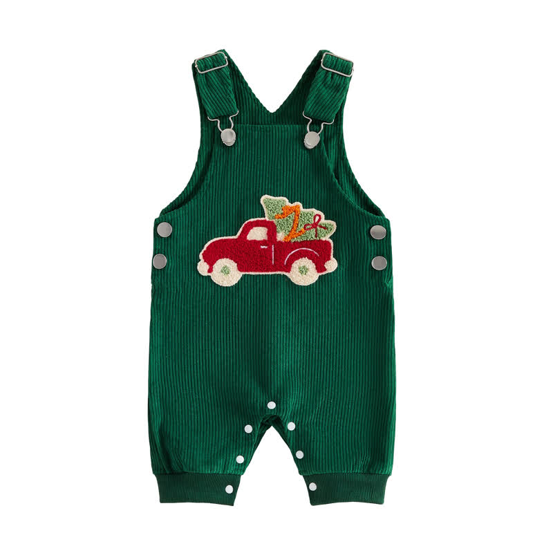 Baby Weihnachten - LKW Patch Overalls - Grün - 12-18M - image 2