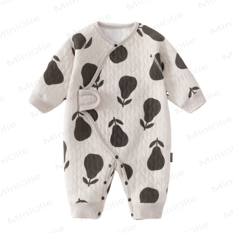 Baby Gesteppt Wickel-Strampler mit Tier und Obst und langen Strampler - image 2