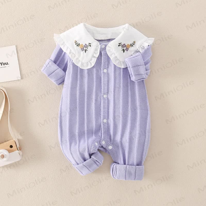Blumen Baby -Strampler mit Strampler - Lila - 59 cm - image 1