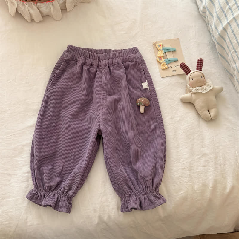 Lila Cord- Hose mit Gummibund für Kleinkind - Lila - 6-7J - image 1