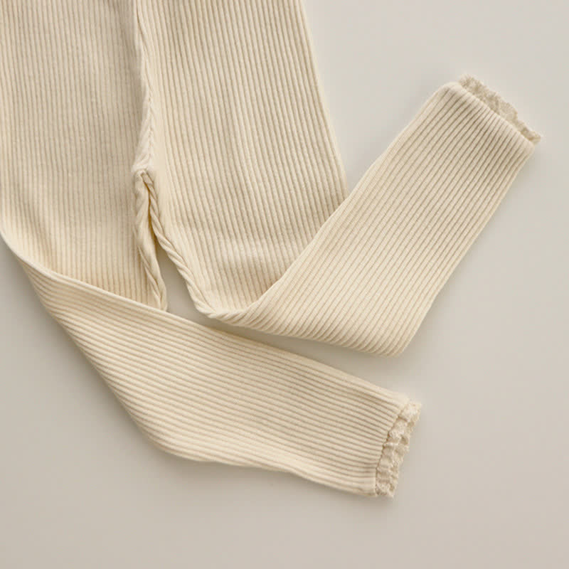 Gamaschen für Kleinkind , Einfarbig, Gerippt, Stricken - Beige - 6-7J - image 2