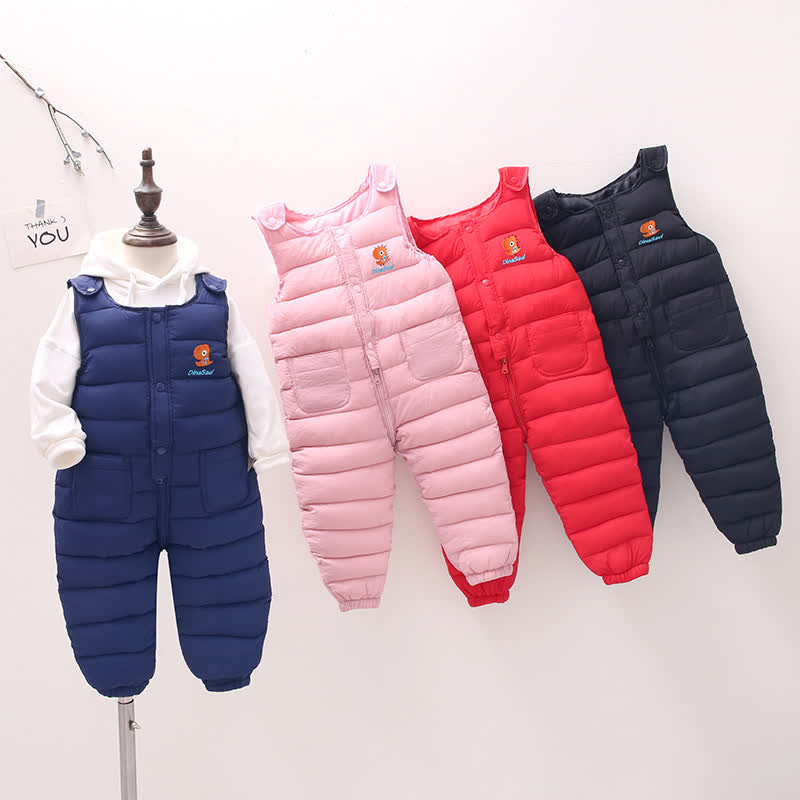 Baby Kleinkind Overalls mit Bär , Gesteppt und Vlies - image 1