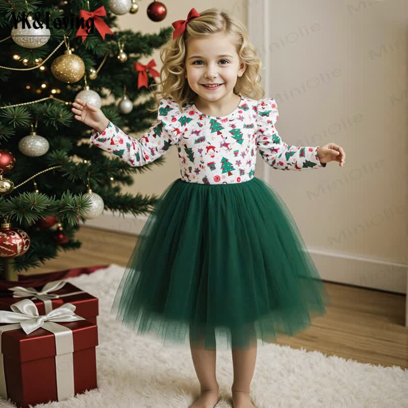 Weihnachten aus Tüll mit Print für Kleinkind - image 1