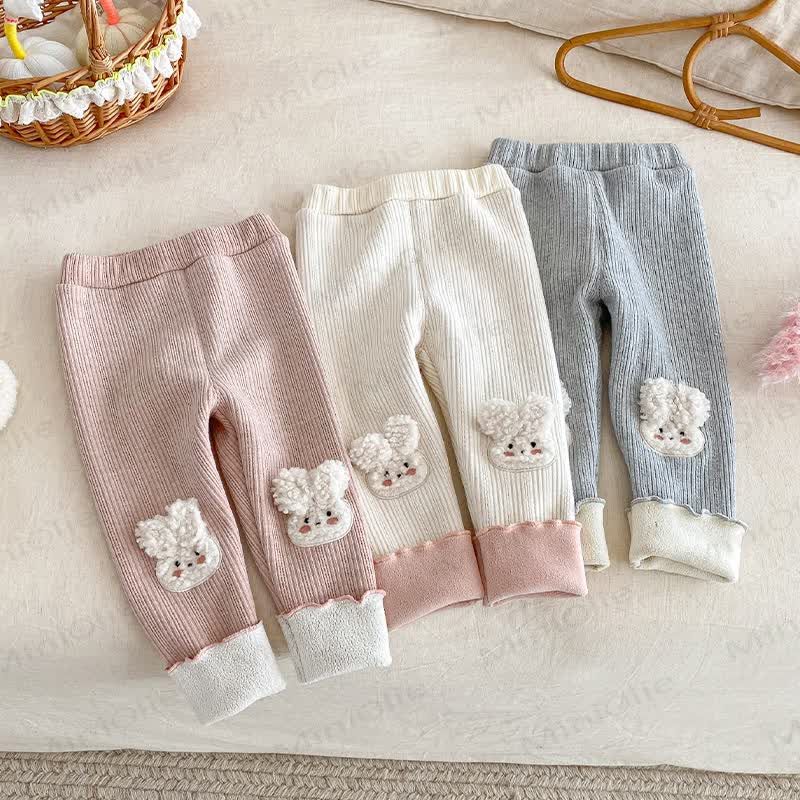 Gamaschen mit Kaninchenmuster und umklappbaren Bündchen für Baby - image 1
