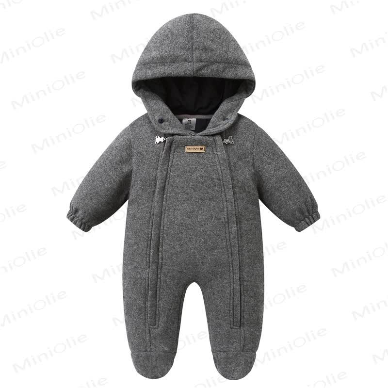Baby Vlies -Strampler mit Kapuze und Strampler vorne - Grau - 18-24M - image 2