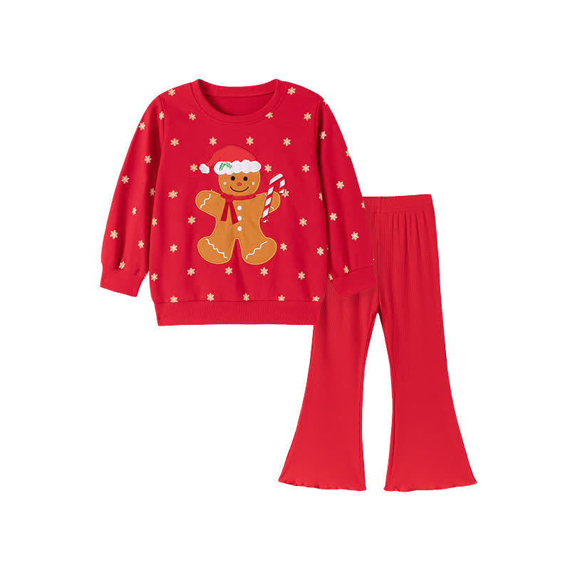 Set aus rotem Lebkuchen- Sweatshirt und Hose für Kleinkind - Rot - 7Y - image 2