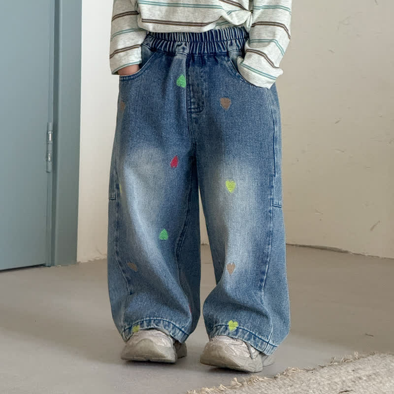 Kleinkind Jeans mit Herz für Kleinkinder, Denim Hose - Blau - 10-11J - image 2
