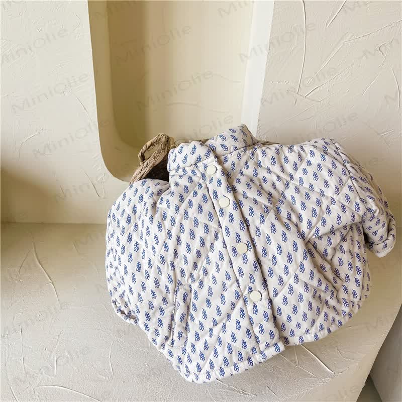 Leichte Vlies Quilted Jacket mit Blättermuster für Kleinkind, Mädchen - Beige - 6-7J - image 2