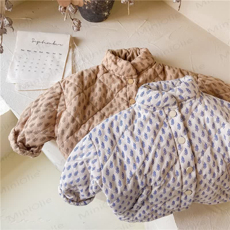Leichte Vlies Quilted Jacket mit Blättermuster für Kleinkind, Mädchen - image 1