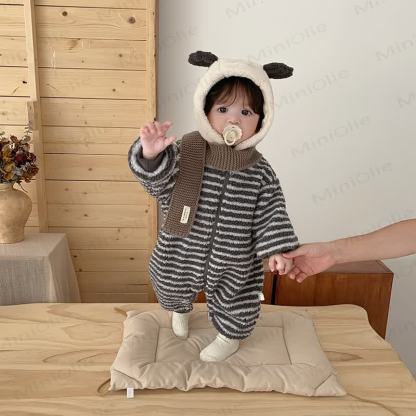Baby Kleinkind Strampler mit Streifen und Hundemotiv, Strampler - image 3