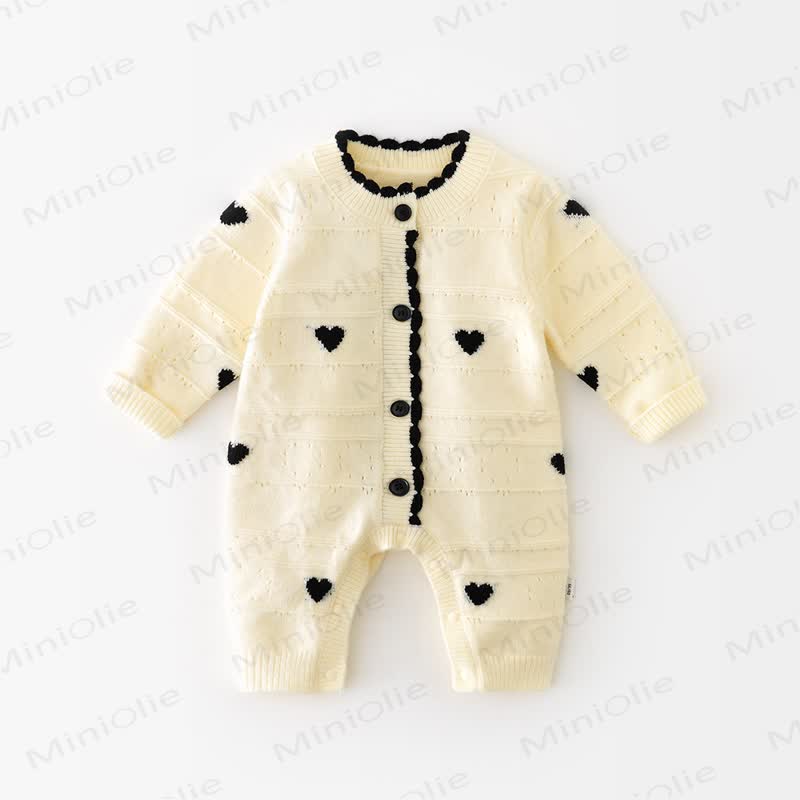 Beige Strampler mit Herz vorne für Baby - image 2