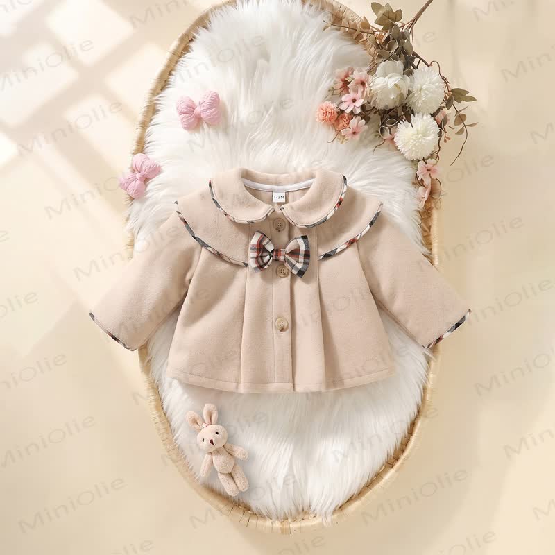 Baby Mädchen Karojacke mit Plaid und Stehkragen - image 1