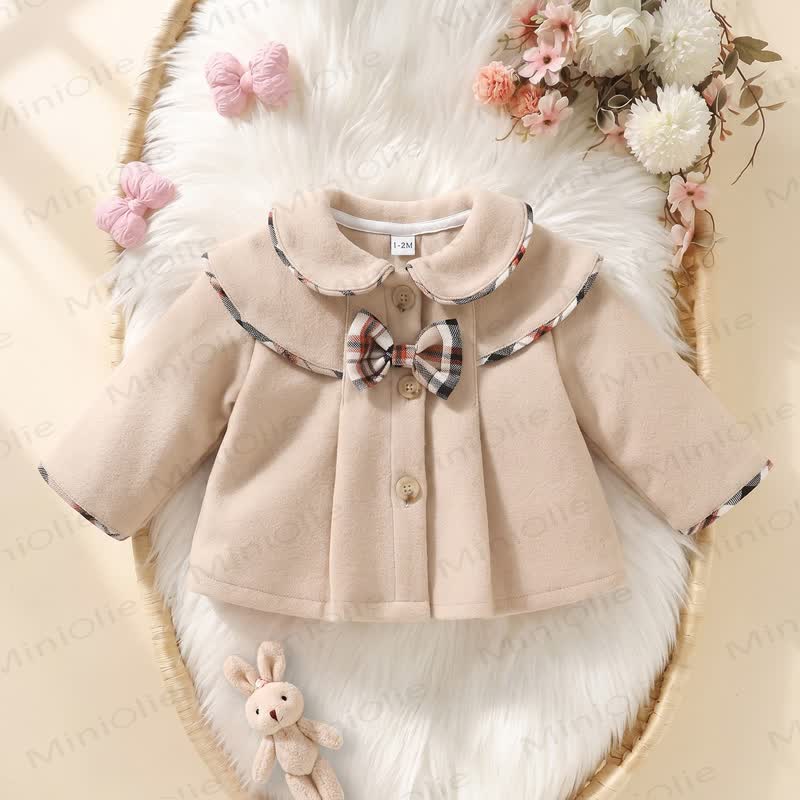Baby Mädchen Karojacke mit Plaid und Stehkragen - image 2