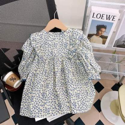 Zweiteiliges Set aus Blumen Kleid und Denim für Kleinkind - image 7