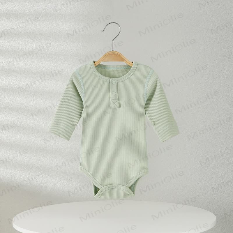 Baby Pyjama , Einfarbig Gerippt Bodysuit - Hellgrün - 18-24M - image 10