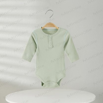 Baby Pyjama , Einfarbig Gerippt Bodysuit - Hellgrün - 18-24M - image 10