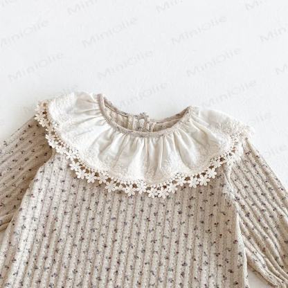 Grauer Strampler mit Blumen für Baby (Mädchen) - image 8