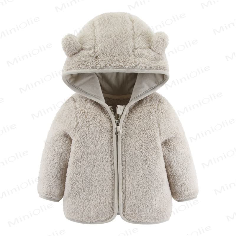 Baby Kapuzenjacke in Einfarbig - Beige - 2-3J - image 15