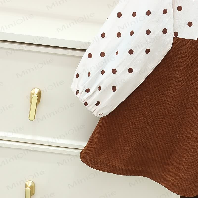 Baby Kleinkind Punkt Bär Fake 2pcs Kleid - image 5