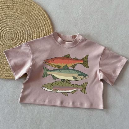 Baby Fisch Sommer Freizeit-T-Shirt - Rosa - 2-3J - image 3