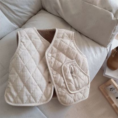 Einfarbige Fleeceweste für Babys und Kleinkinder - Beige - 5-7J - image 3