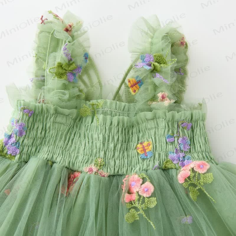 Kleid aus Netzstoff für Baby und Kleinkind , Schmetterling und Blume - image 19