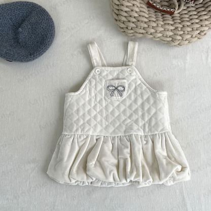 Kleinkind Schleife mit Schleife , Vlies, Kleinkind-Mädchen - Beige Kleid - 5-7J - image 6