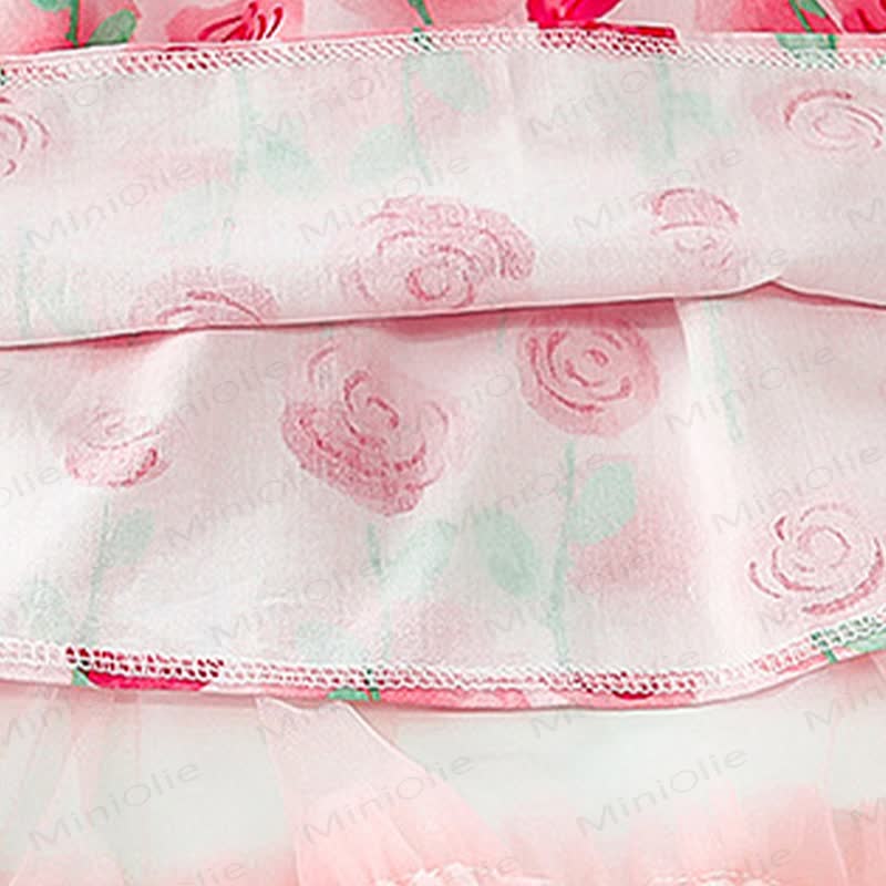 Kleinkind-Mädchen Rosa Kleid mit Blumen und Tüll aus Tüll, Kleid - image 5
