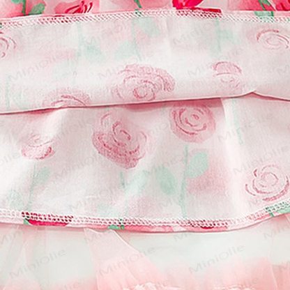 Kleinkind-Mädchen Rosa Kleid mit Blumen und Tüll aus Tüll, Kleid - image 5