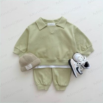 Baby Kleinkind Set, Einfarbig, 2-teilig - Grün - 5-7J - image 9