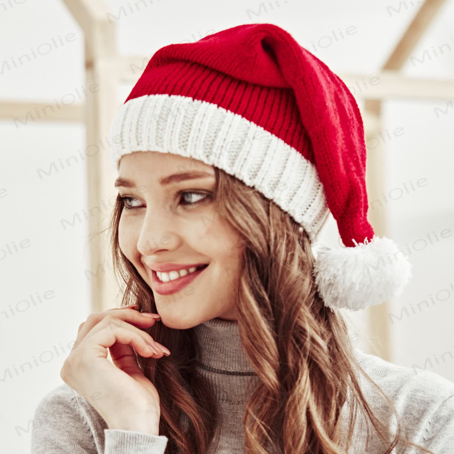 Babyrote weihnachtliche gestrickte warme Mütze - Erwachsene - image 8