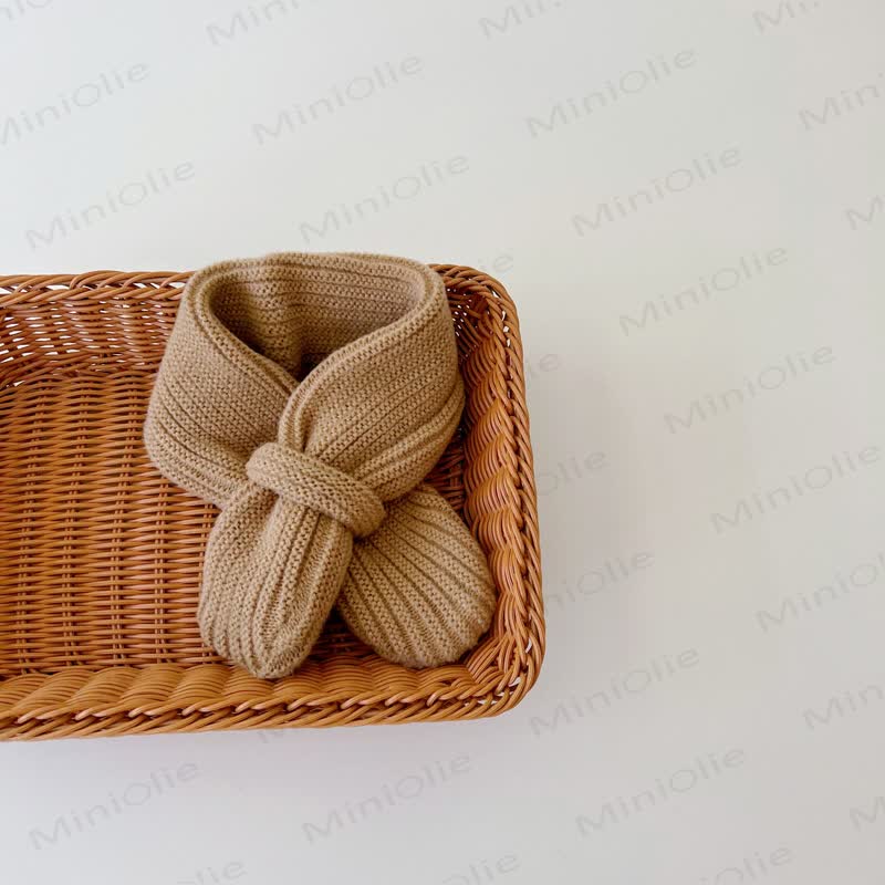 Baby Kleinkind Einfarbig Gestrickter Schal - Khaki - 6M-5T - image 8