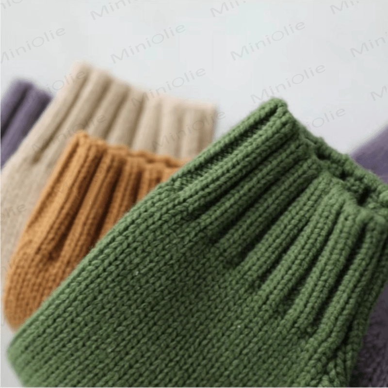 Einfarbig Pullover mit Gestrickt für Kind - image 7