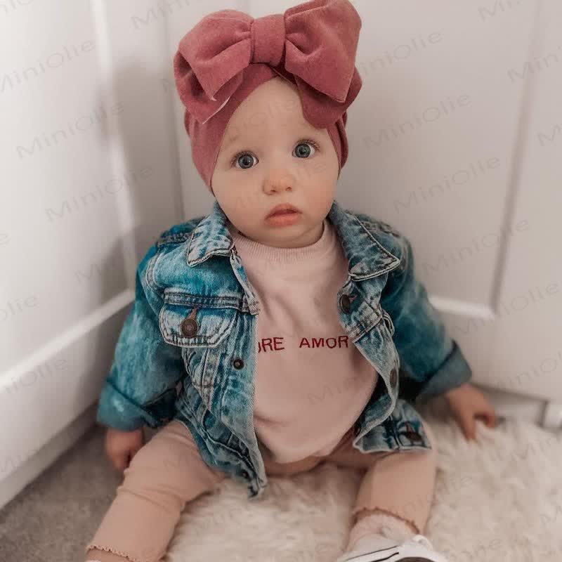 Baby Neugeborenes Schleife Einfarbiger Schutz Hut - image 11