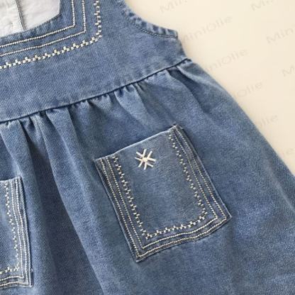 Ärmelloses Denim mit Gestickt für Kleinkind (Mädchen ) - image 6