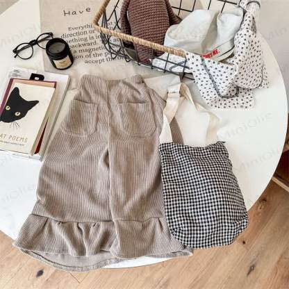 Baby Kleinkind -Mädchen Einfarbig Hose - Khaki - 8Y - image 3