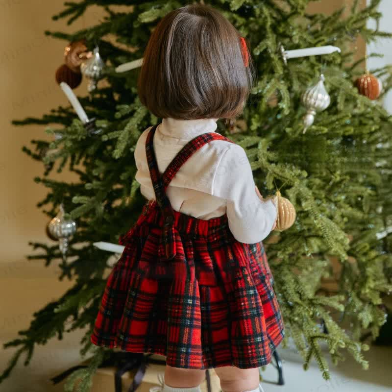 Kleinkind Kleid für Baby , rot Plaid/ Punkt , Kleid für Mädchen - image 4