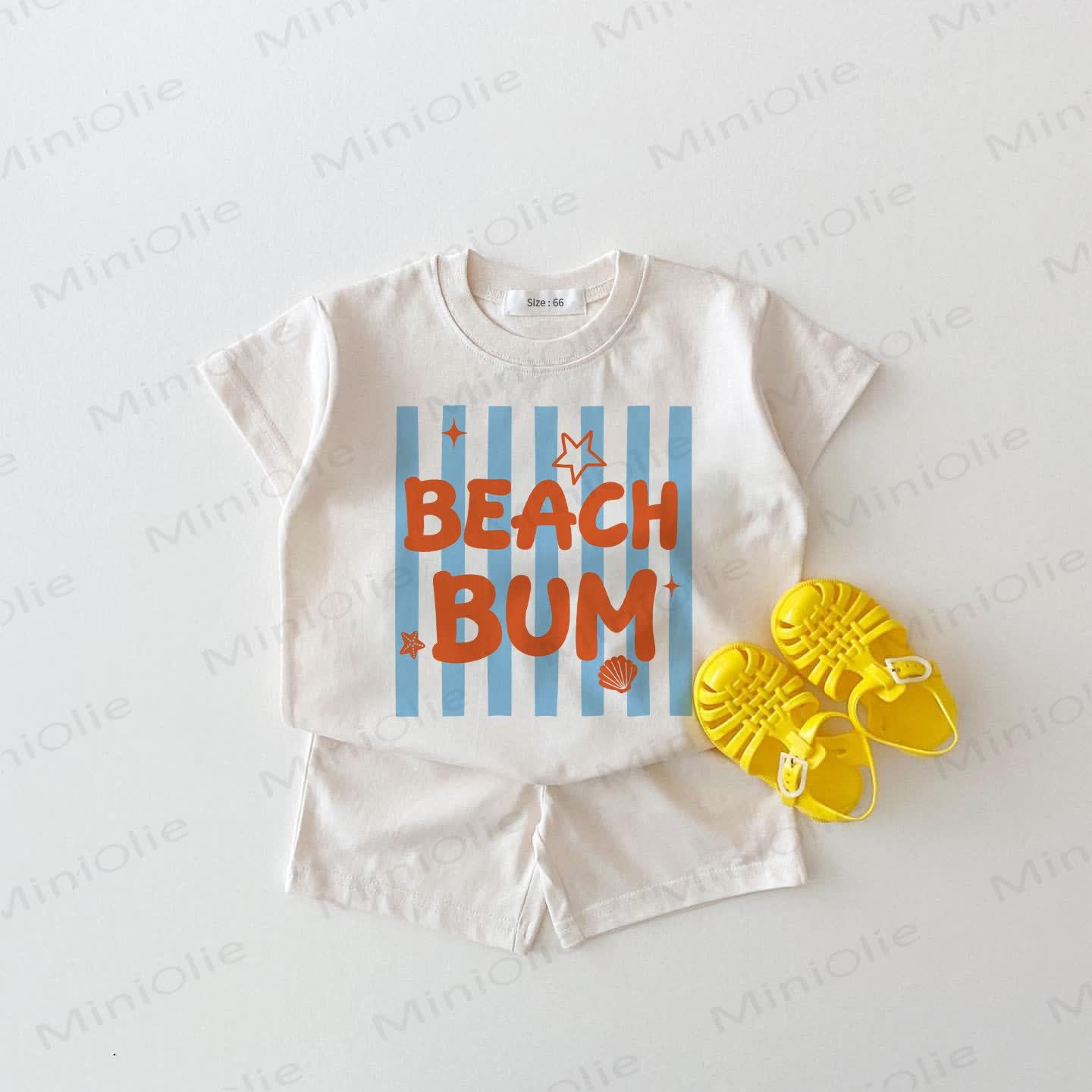 BEACH BUM Baby T-Stück und Shorts 2-teiliges Set - Weiß - 18-24M - image 1