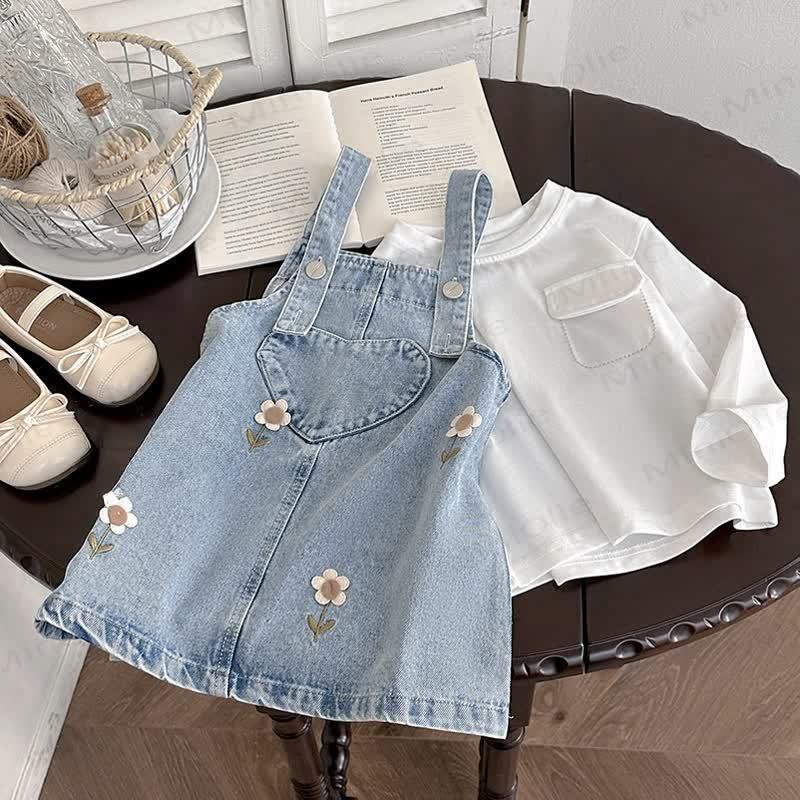 Kind Süß Kleid mit Blume und Kleinkind - image 3