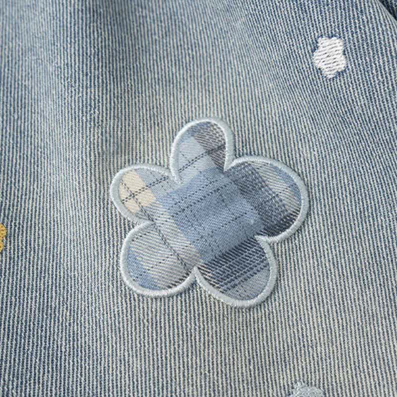 Kleinkind Kind Denim Plaid Blume​ - image 7